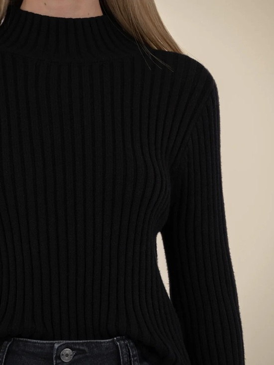 Kut from the Kloth Sweaters - Kut from the Kloth Black Ribbed Mock Neck Sweater